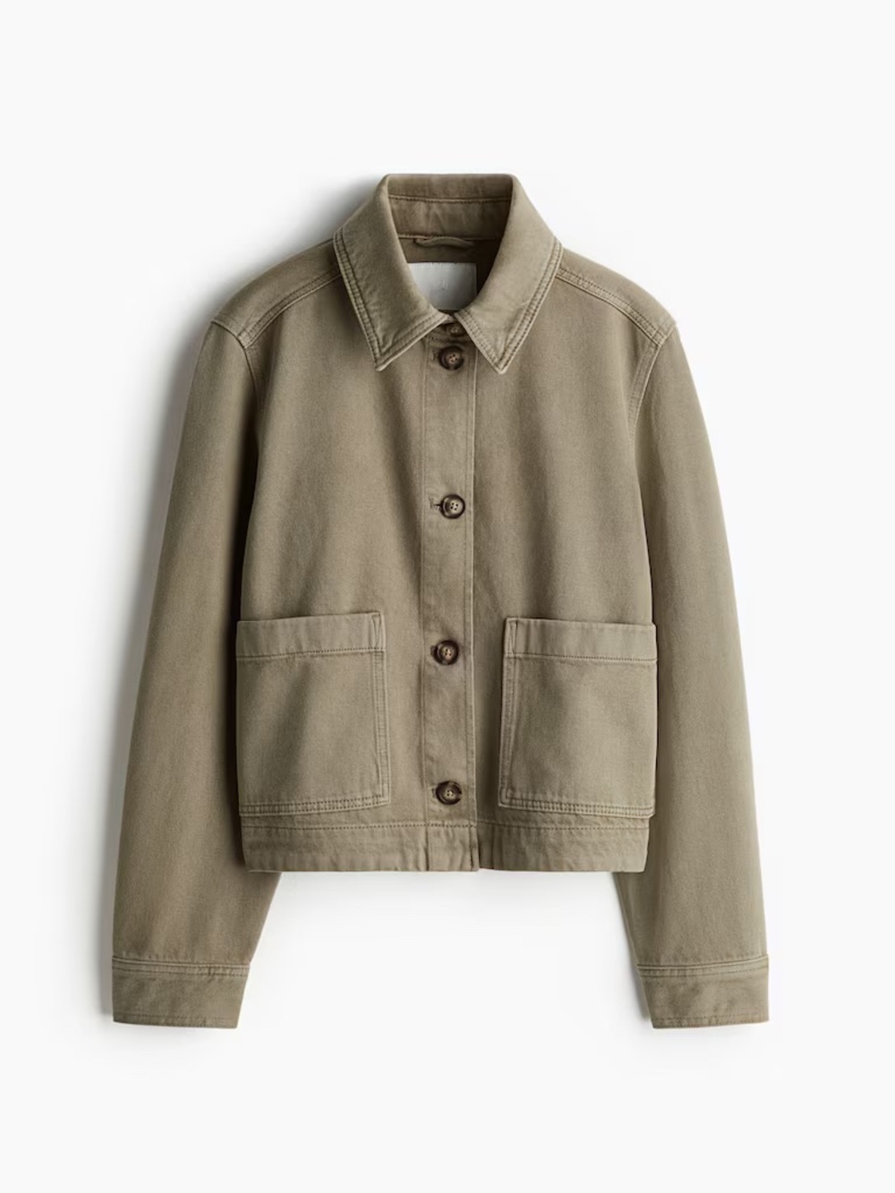 NWT H&M Khaki Green Denim Jacket Size M